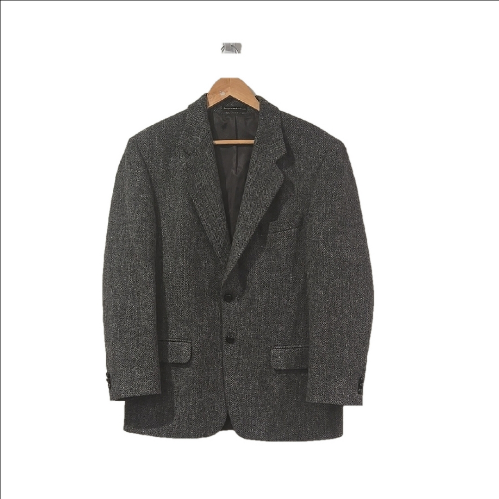 Vintage Men's Harris Tweed Classic Gray Businesscore/Academia Blazer